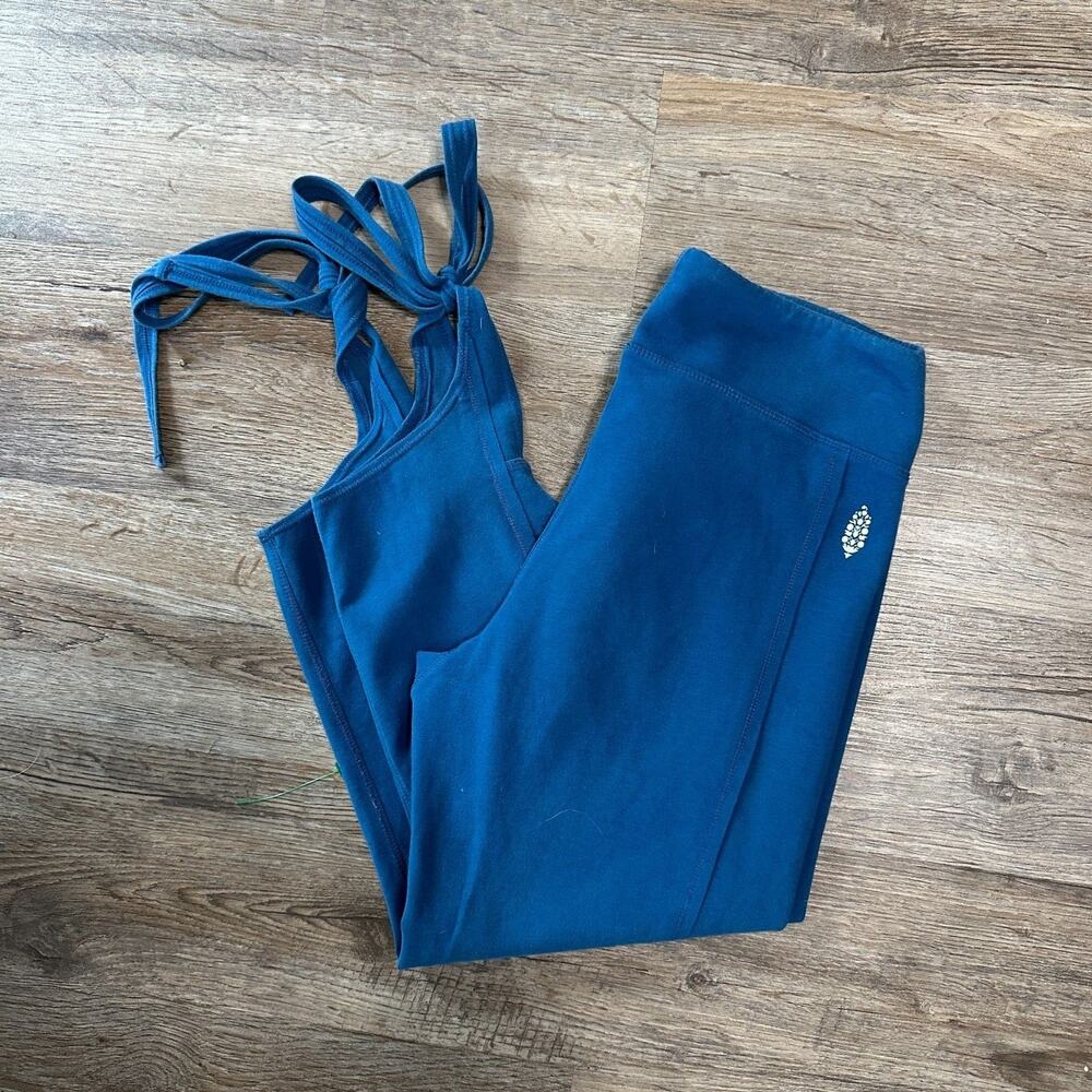Free People Teal Blue Strappy Leggings